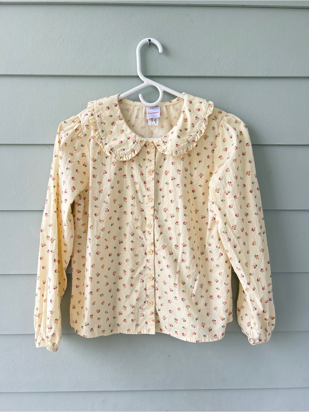 Hanna Andersson Cream Yellow Floral Button-Down Top